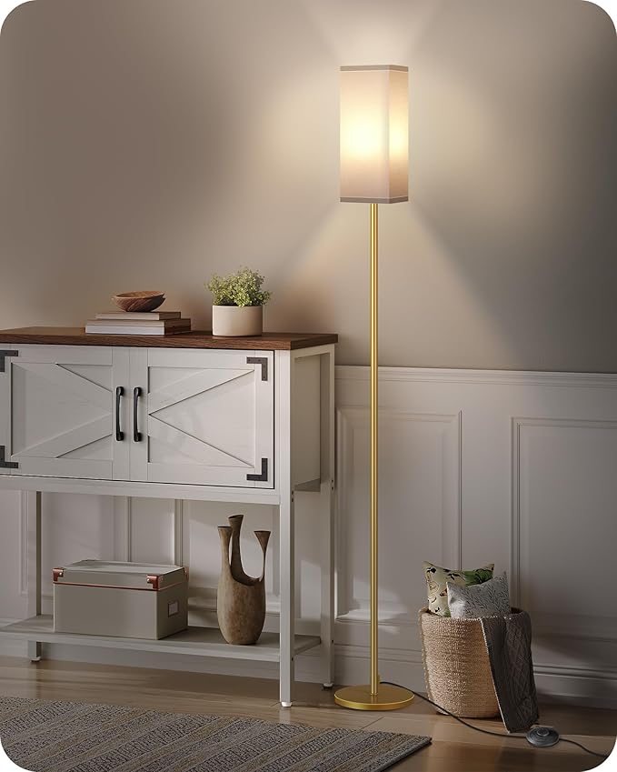 Floor Lamp, Pole with Foot Switch, Modern Standing Lamp Lampshade, Minimalist - Image 4