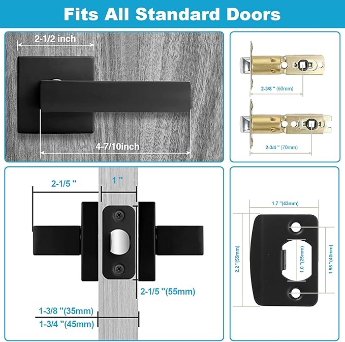 Estmoon 6 Pack Door Handles Matte Black - Image 7