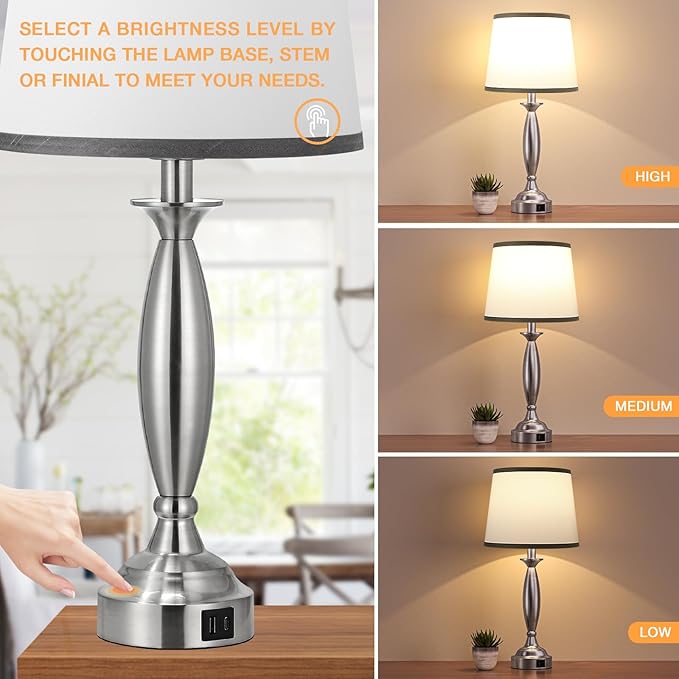 Seealle Lamps for Bedrooms Set of 2 - Image 2