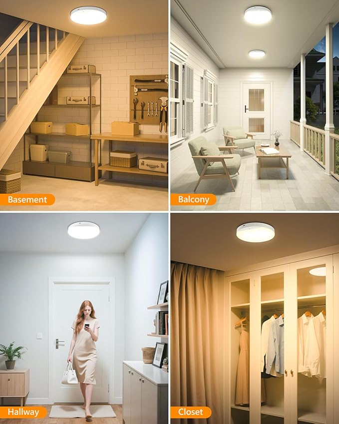 Rechargeable 6W Motion Sensor Ceiling Light Indoor, No Wiring & Magnetic - Image 4
