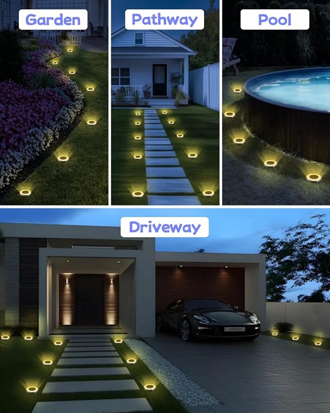 Mini Solar Ground Lights Outdoor 16 Pack Waterproof Upgraded Anti-Rust Solar - Image 7