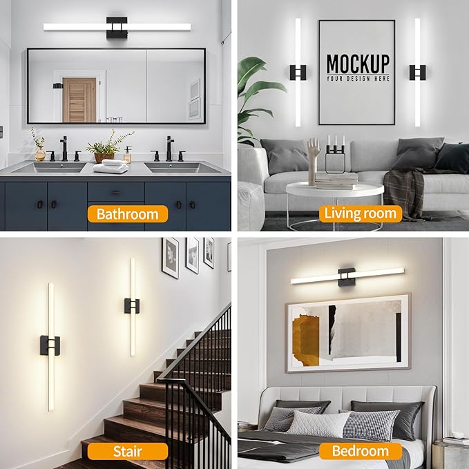 Modern Black Vanity Light Bar 32 Inch, 24W 5CCT Dimmable Bathroom Light - Image 6