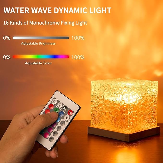 Ocean Wave Projector Light, 16 Color Rechargeable Ocean Lamp, - Image 3
