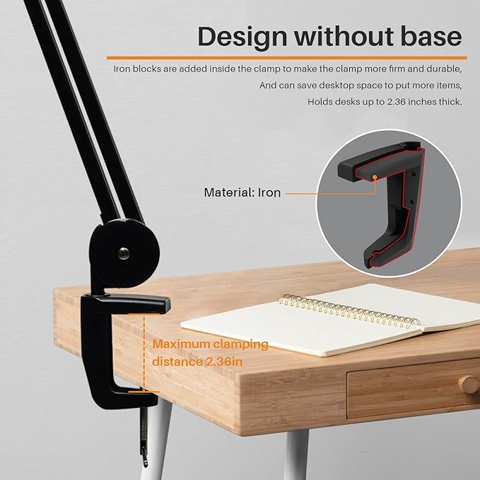 LED Desk Lamp with Clamp, Dimming Task Lamp - Image 4