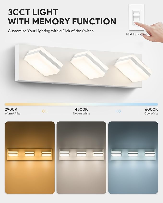 VONLUCE Bathroom Vanity Light Fixture, 3-Light Modern LED Vanity Lights - Image 2