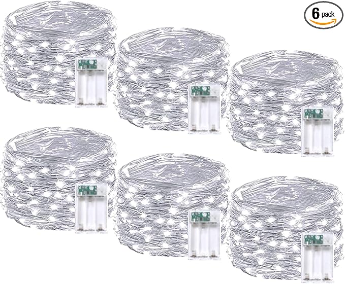 6 Pack Christmas Fairy Lights Battery Operated by BOSSERN