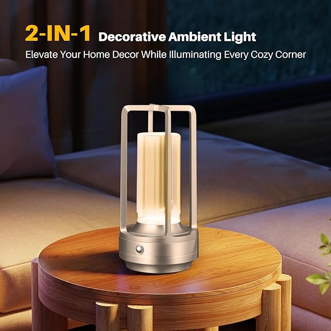 Rechargeable Table Lamp Cordless, 3 Color | Crystal | Stepless Dimming - Image 5