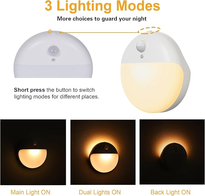 2 Pack Toliet Lights, 2.6" Small Motion Sensor Battery Night Light, Dimmable - Image 4