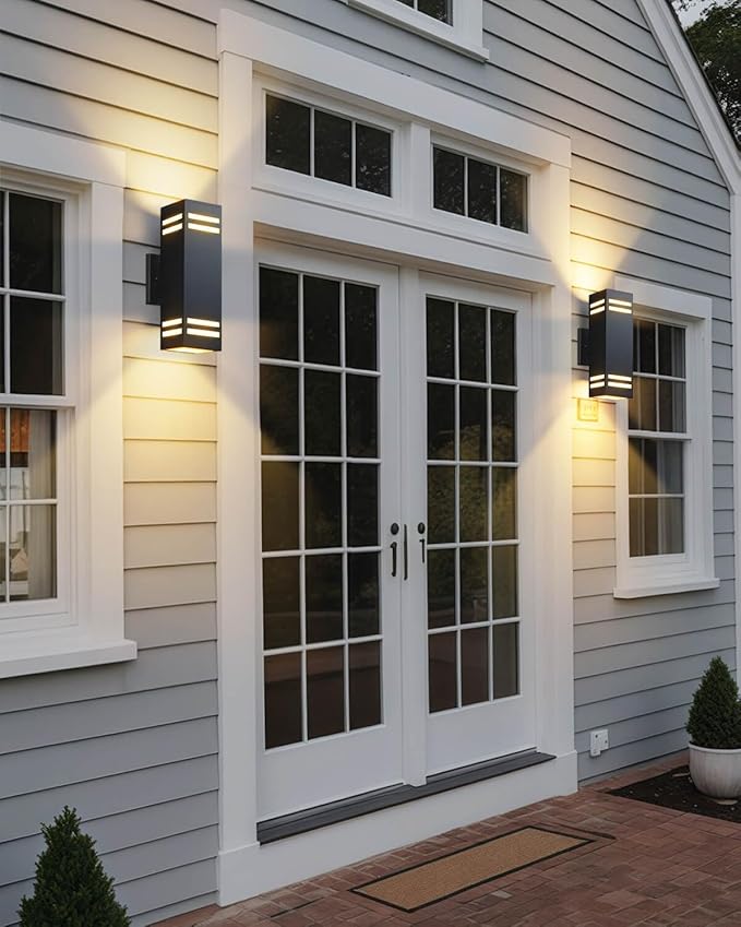 SHIMR Dusk to Dawn Outdoor Light Fixture, Modern Outdoor Wall Lights - Image 8