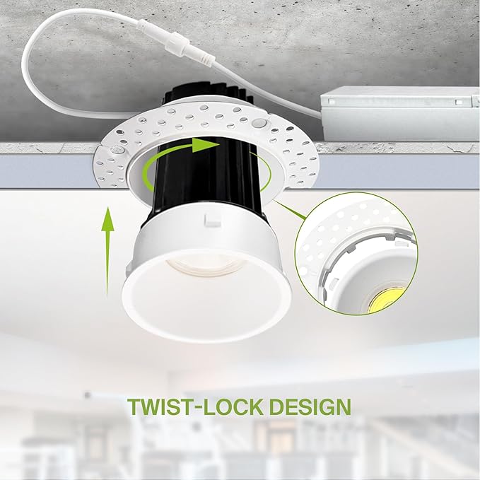 ASD Trimless 2 Inch LED Recessed Lighting, 15W 120-277V Commercial Downlight - Image 4