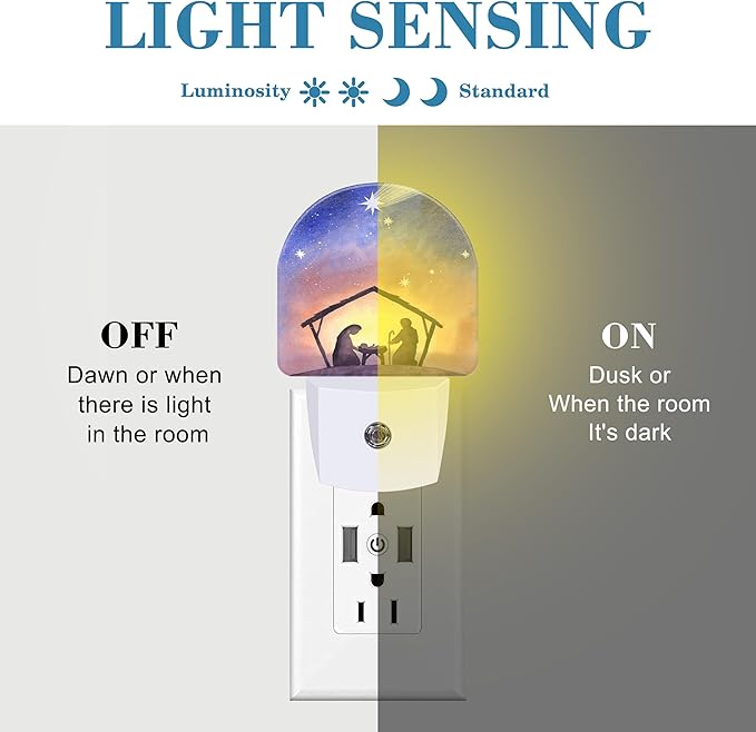 Night Light Plug into Wall Birth of Jesus in Bethlehem Night Light - Image 2