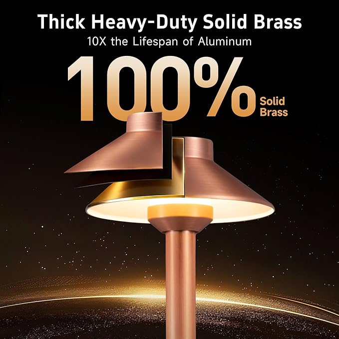 Gardenreet Brass Low Voltage Copper Garden Lights, Outdoor Pathway Light - Image 3