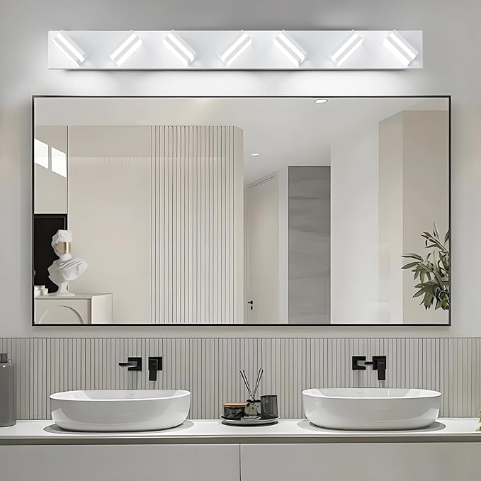 IZORRO LED Modern Bathroom Lights Fixtures, Matte White Acrylic Wall Lighting - Image 7