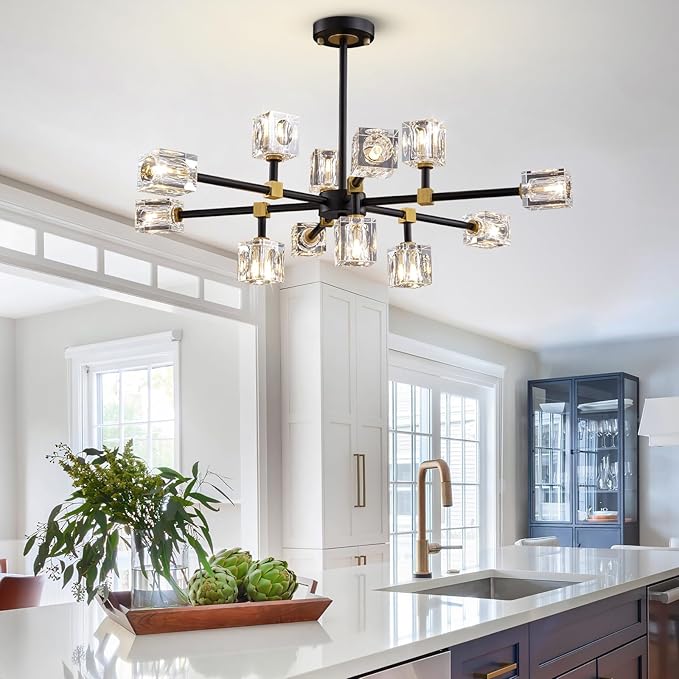 Modern Crystal Chandelier with 12 Lights, Kitchen Island - Image 8