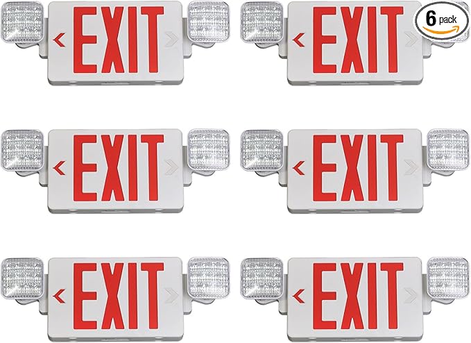 CM MZY Red Exit Sign with Emergency Light, Two Adjustable Square Head, Exit by CMMZY