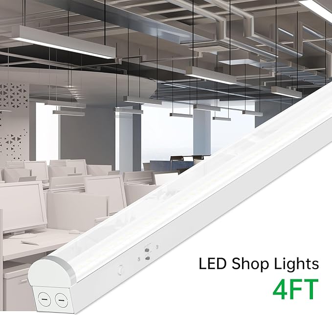 4FT LED Linear Strip Light Fixture, 4 Foot LED Shop Lights 40/32/24W - Image 2
