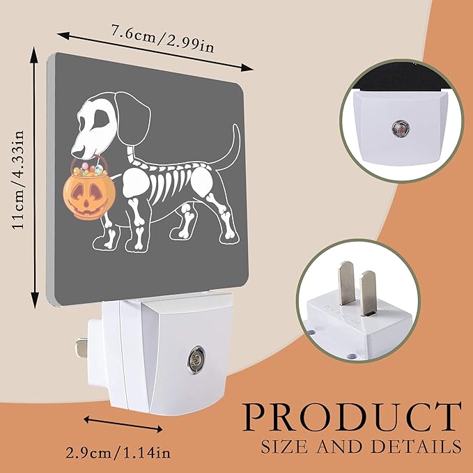 Night Light, Halloween Dachshund Dog Night Lights Plug into Wall - Image 2