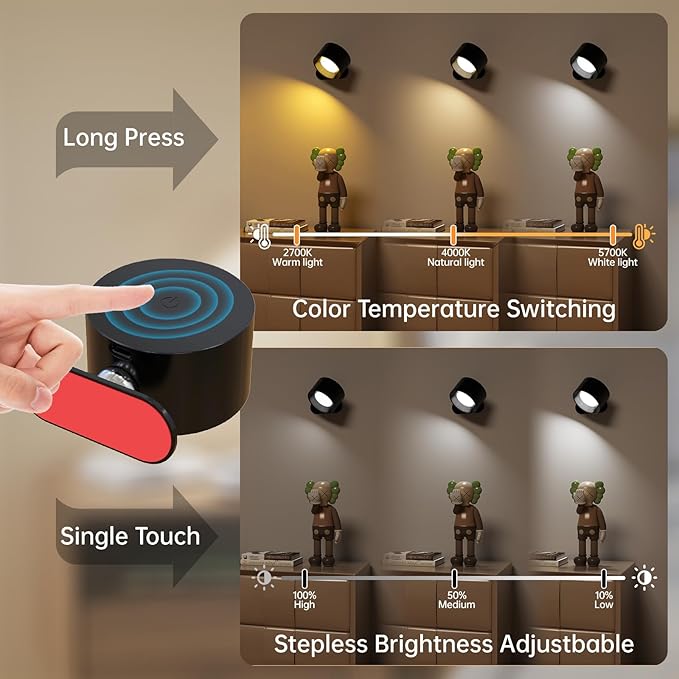 3PACK Romote LED Wall Sconce - Image 2