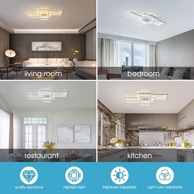 GEADI Dimmable Ceiling Light, 41.3in Flush Mount Ceiling Lamp Remote Control - Image 8