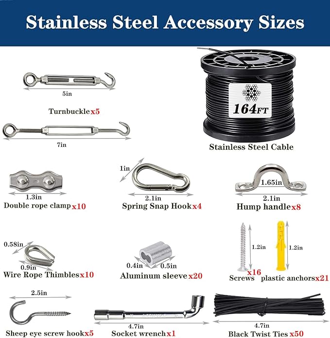 164FT Outdoor String Light Hanging Kit - Image 3