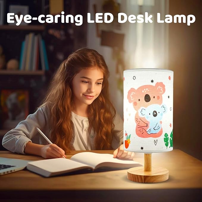 Kids Table Lamp for Girls Bedroom Nightstand Lamps, Christmas Gift for - Image 2