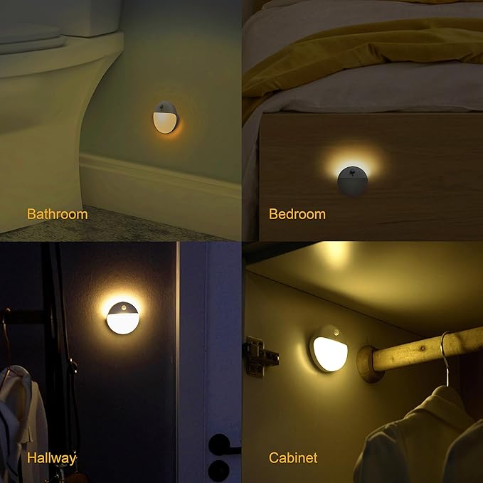 2 Pack Motion Sensor Night Light, 3 Lighting Modes, Stepless Dimming, - Image 8