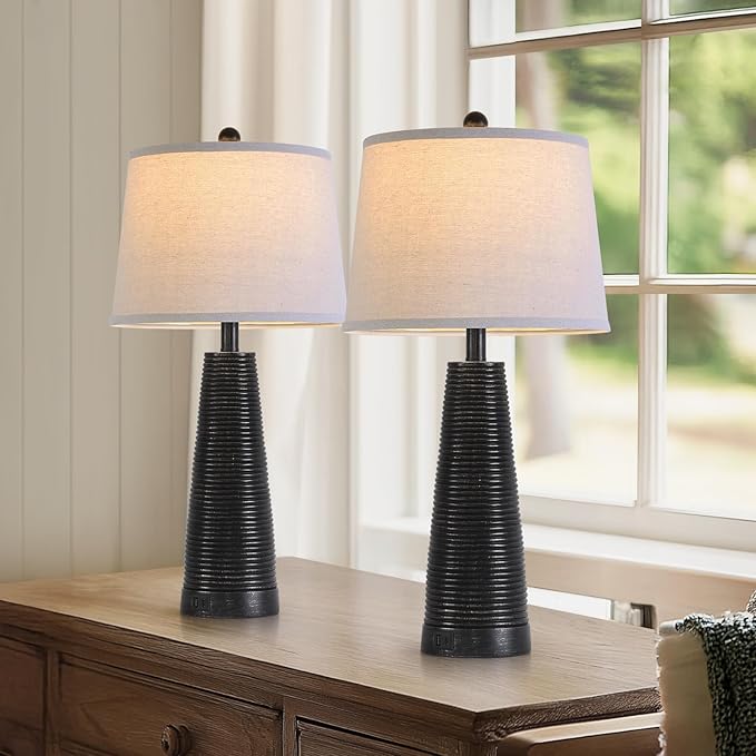Terpsichore Nightstand Lamp Bedside Lamps Set of 2 Desk Lamp Vintage Rustic - Image 2