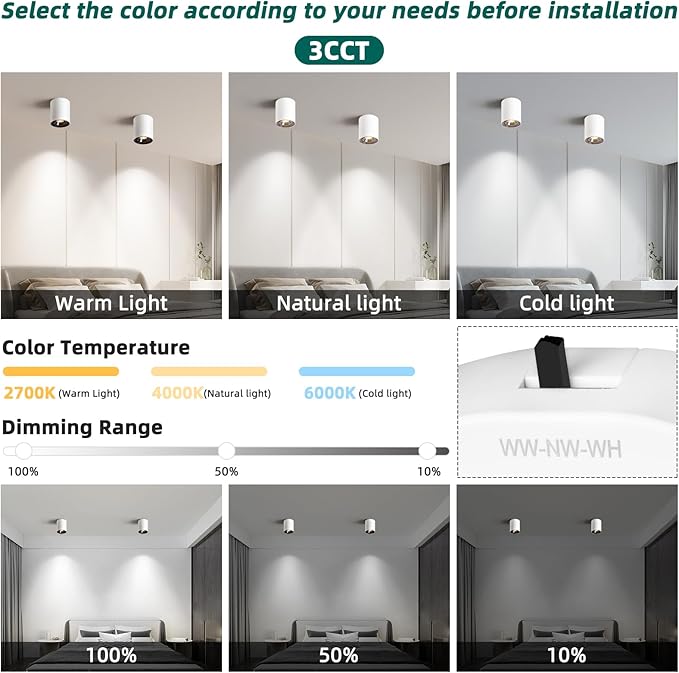 OKELI White Modern LED Dimmable Ceiling Light Fixtures - Image 2