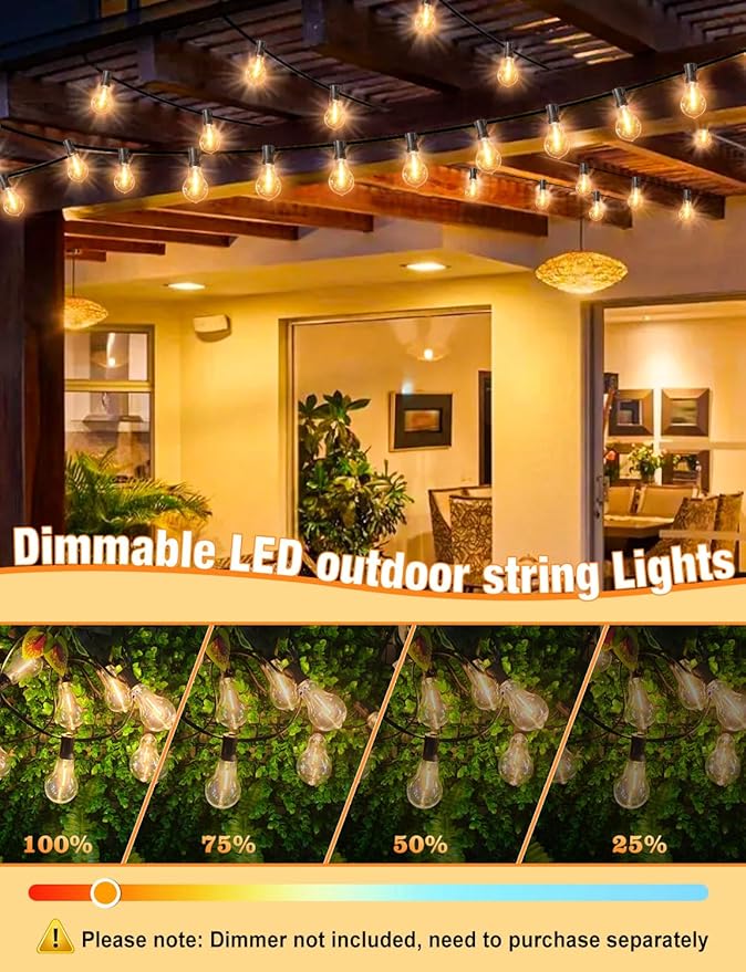 String Lights for Outside 120ft Waterproof - Image 2