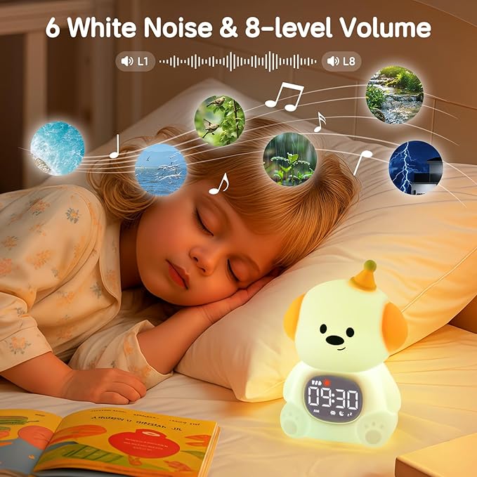 Alarm Clock for Kids with Night Light, Sleep Training Clock Time to Wake Clock - Image 4