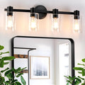 4 Light Bathroom Wall Light Fixtures Black Bathroom Wall Sconce by ALAISLYC