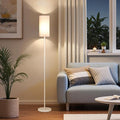 Floor Lamp, Pole Lamp with Foot Switch, Modern Standing Lamp Shade, Minimalist by GOEBLESON