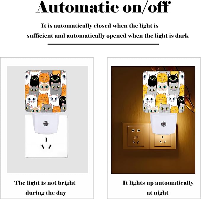 Cats Night Light, Plug Into Wall Decor - Image 3