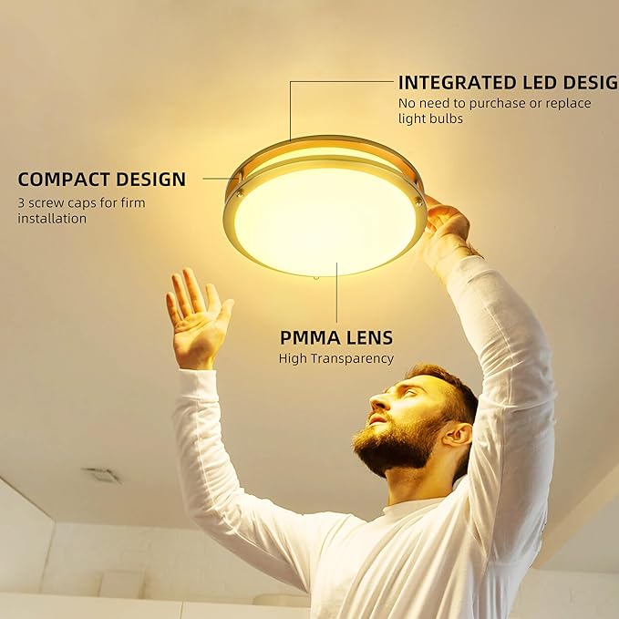 hykolity 13 inch Flush Mount LED Ceiling Light Fixture, - Image 2