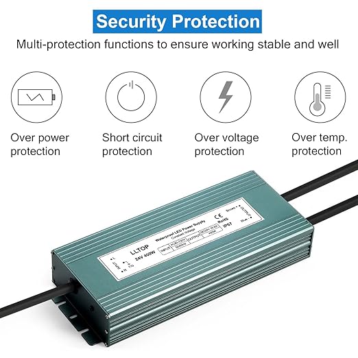 LED Driver 400 Watts 110V/120V AC to 24V DC 16.6A Power Supply Waterproof Low - Image 2