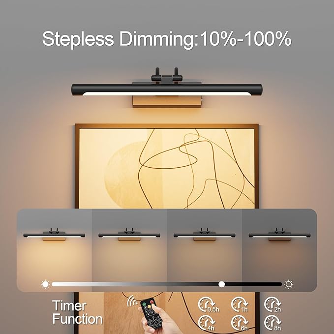 Cordless Picture Light with Remote, Battery Operated Wall Sconce - Image 3