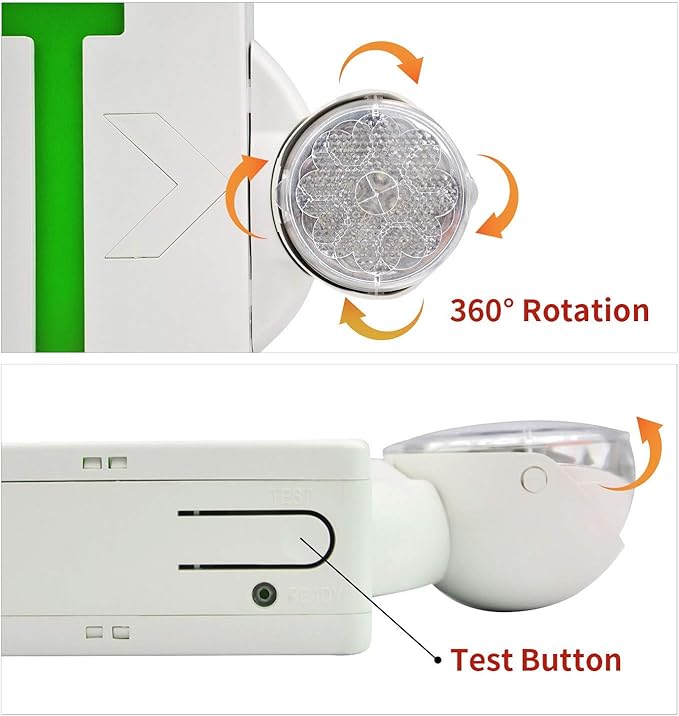 AKT LIGHTING LED Emergency Light & Exit Sign Combo, UL Certified Emergency Exit - Image 5