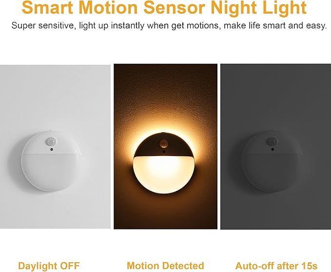 2 Pack Toliet Lights, 2.6" Small Motion Sensor Battery Night Light, Dimmable - Image 3