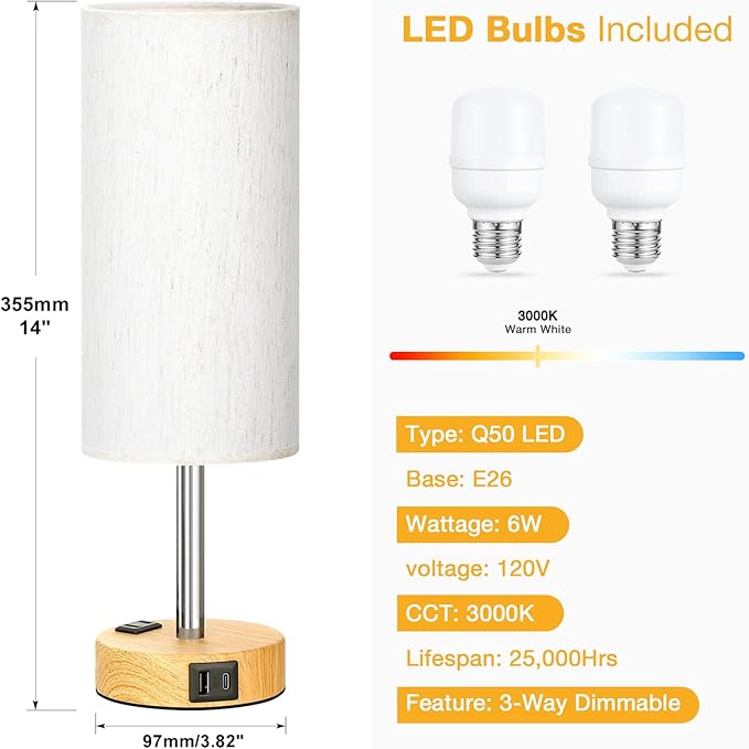 Touch Bedside Table Lamps Set - Image 5
