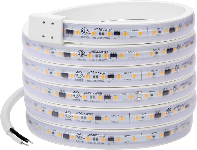 Maxxima 84 in. Hardwired LED Under Cabinet Strip Light, 3220 Lumens, 3000K Warm by MaxximaLEDLighting