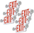 Red Led Exit Sign Emergency Light Combo Adjustable Two Head, Double Sided and by SASELUX