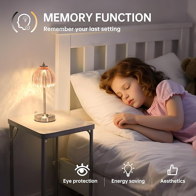 Tulip Table Lamp with 5200mAh Battery & Touch Control, Cordless Small Table - Image 7