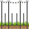 4 Pack 10 FT String Light Poles, Metal by Unknown
