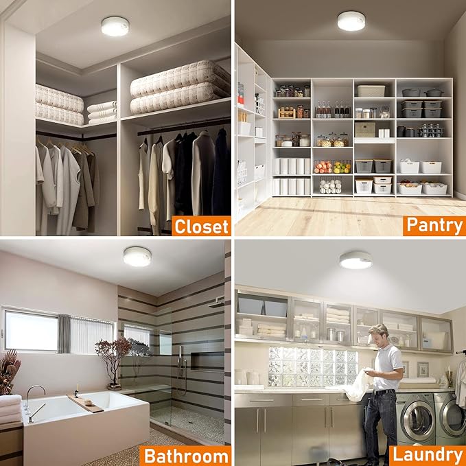 TOOWELL Motion Sensor Ceiling Light Battery Operated Indoor LED Ceiling Lights - Image 7