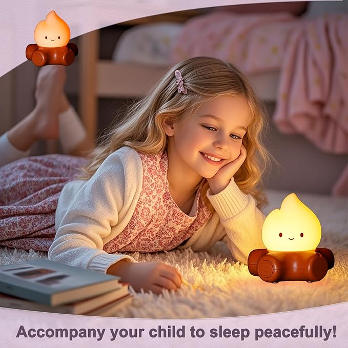 Campfire Night Light, 5 White Noise Mode, Cute Bonfire Gifts, Silicone Night - Image 5