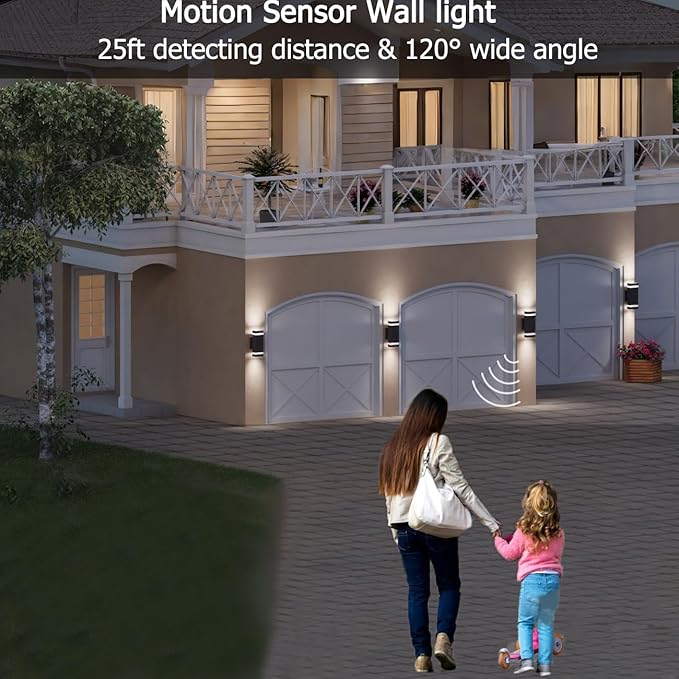 Motion Sensor Outdoor Wall Lights, Dusk to Dawn Exterior Light Fixtures - Image 6