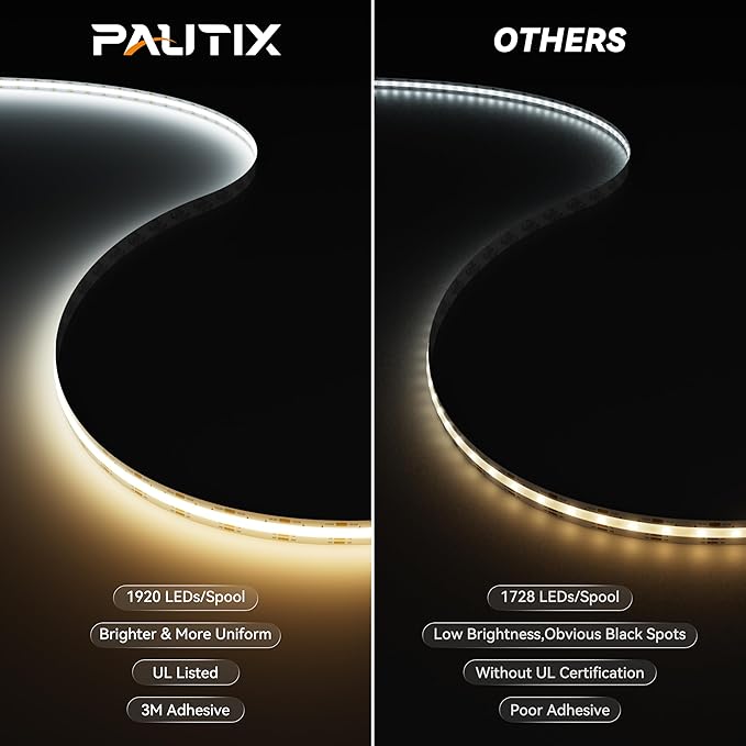 PAUTIX COB LED Strip Light White CCT Tunable 1920LEDs Super Bright, 9.84ft - Image 5