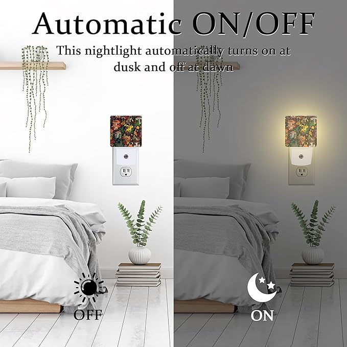 Forest Plants and Mushrooms Night Light Plug into Wall, Butterfly Snail Berries - Image 6