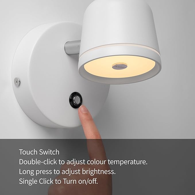 Aisilan Wall Sconce, Hardwired Touch Dimmable Wall Light - Image 5