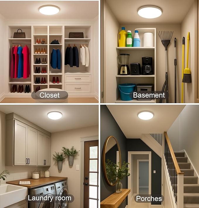 Motion Sensor Ceiling Light Hardwired, 9 Inch 18W Flush Mount Closet Light - Image 8
